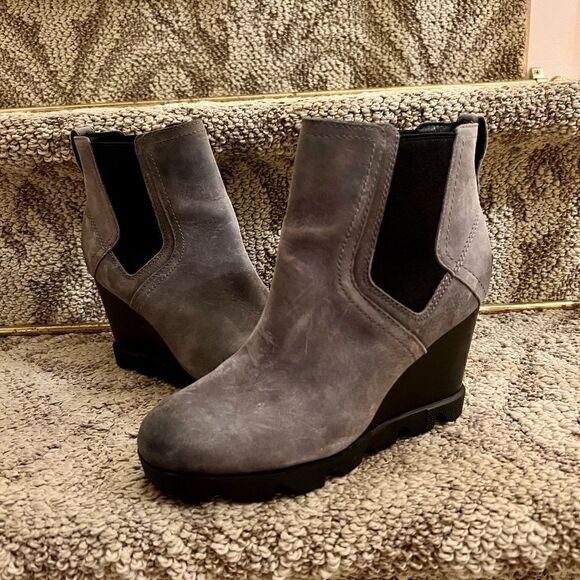 EEUC Sorel Joan Uptown Chelsea Bootie Boots in Quarry Gray Size 6 Medium - Picture 5 of 8